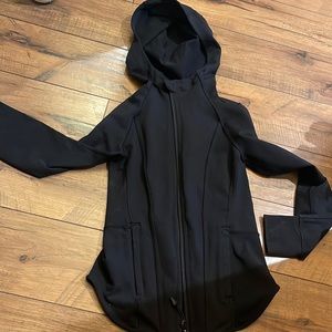 Girls size 7 Ivivva by Lululemon black zip hoodie.